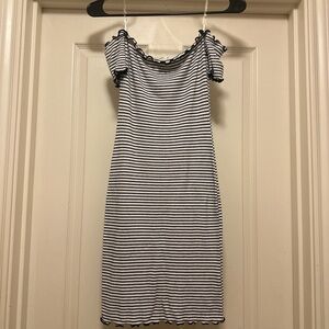 off the shoulder body con dress